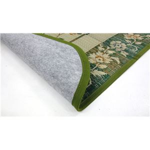 【新品】い草 ラグマット 絨毯 約200×300cm グリーン 日本製 裏貼り仕様 滑りにくい加工 縁：綿100％ エンペラー リビング_画像5