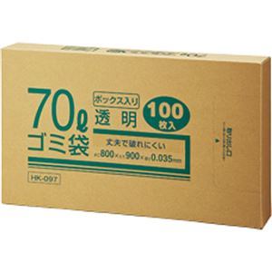 【新品】（まとめ）クラフトマン 業務用 透明メタロセン配合 厚手ゴミ袋 70L BOXタイプ HK-097 1箱（100枚） 【×3セット】