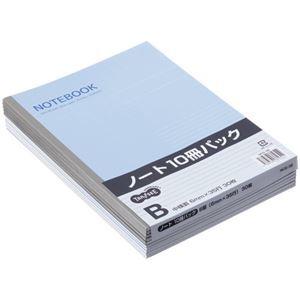 【新品】（まとめ）TANOSEE ノートブック セミB5 B罫6mm 30枚 ブルー 1セット（50冊：10冊×5パック） 【×5セット】