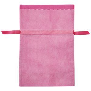 【新品】(まとめ)店研創意 ストア・エキスプレス 不織布リボン付きギフトバッグ ピンク 24×36×12cm 1パック(10枚)【×5セット】