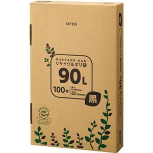 【新品】TANOSEE リサイクルポリ袋 黒90L BOXタイプ 1箱(100枚)