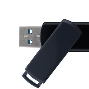 【新品】(まとめ）プリンストン USBフラッシュメモリー回転式キャップレス 8GB グレー/ブラック PFU-T3UT/8GA 1個【×10セット】_画像3