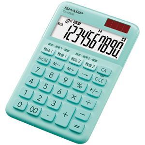 【新品】(まとめ）シャープ カラー・デザイン電卓 10桁ミニナイスサイズ グリーン系 EL-M336-GX 1台【×5セット】