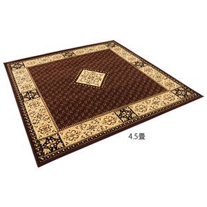 【新品】カーペット 絨毯 4.5畳 約240×240cm ダイヤブラウン 抗菌 防臭 消臭 エジプト製 ウィルトン織 フロアマット