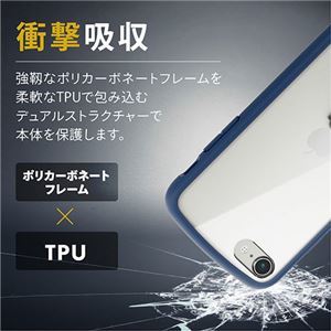 【新品】エレコム iPhone SE 第3世代 TOUGH SLIM LITE フレームカラー リング付 ネイビー PM-A22STSLFCRNV_画像3