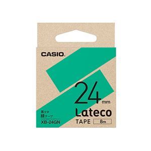 【新品】【5個セット】 カシオ計算機 Lateco専用詰替用テープ/緑に黒文字/24mm XB-24GNX5