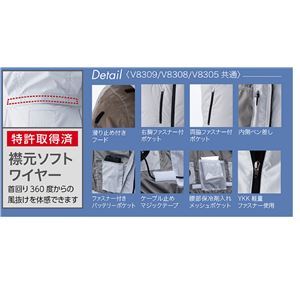【新品】鳳皇 V8305 フードジャケット カモフラホワイト 服のみ サイズM_画像2