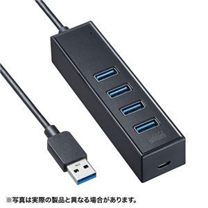 【新品】サンワサプライ 磁石付USB3.2Gen1 4ポートハブ USB-3H405BKN_画像1