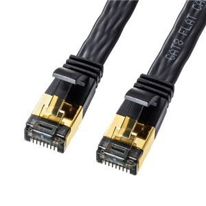 【新品】【5個セット】 サンワサプライ カテゴリ8フラットLANケーブル 5m KB-T8FL-05BKX5