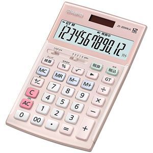 【新品】カシオ計算機 CASIO 実務電卓(検算タイプ) ジャストタイプ12桁 ピンク JS-20WKA-PK-N