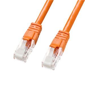 【新品】【5個セット】 サンワサプライ つめ折れ防止カテゴリ6 LANケーブル 5m オレンジ KB-T6TS-05DNX5