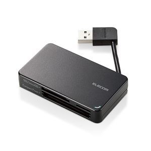 【新品】【5個セット】 エレコム USB2.0対応メモリカードリーダー/ケーブル収納型タイプ ブラック MR-K304BKX5_画像1