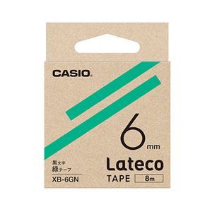 【新品】【5個セット】 カシオ計算機 Lateco 詰め替え用テープ 6mm 緑テープ 黒文字 XB-6GNX5_画像1