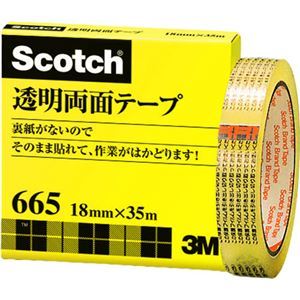 【新品】3M Scotch スコッチ 透明両面テープ 18mm×35m 3M-665-3-18_画像1