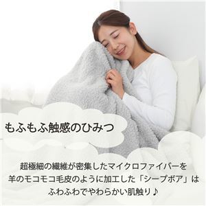 【新品】西川 シープボアハーフ毛布 約140×100cm ピンク MOFUMOFU 洗える_画像4