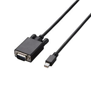 【新品】エレコム Mini DisplayPort-VGA変換ケーブル/1m/ブラック AD-MDPVGA10BK