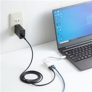 【新品】サンワサプライ USB3.2 TypeC-LAN変換アダプタ(PD対応・ブラック) USB-CVLAN7W_画像3