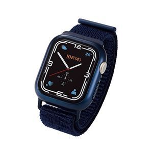 【新品】エレコム Apple Watch41mm用フルカバーケース ファブリックバンド一体型 ネイビー AW-21BBCFBNV_画像1