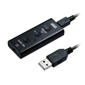 【新品】サンワサプライ USBオーディオ変換アダプタ 4極ヘッドセット用 MM-ADUSB4N