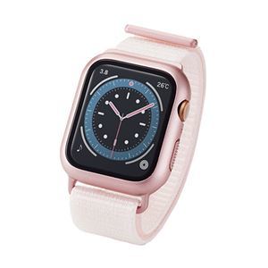 【新品】エレコム Apple Watch44mm用フルカバーケース ファブリックバンド一体型 ピンク AW-20MBCFBPN_画像1