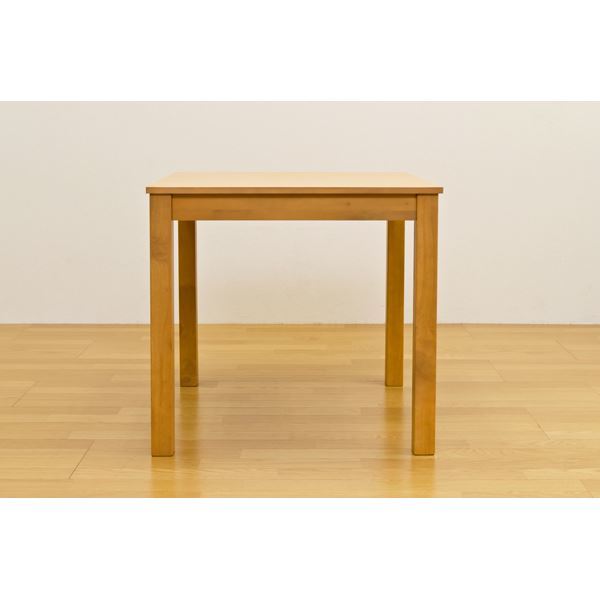 【新品】フリーテーブル(ダイニングテーブル/リビングテーブル) 正方形 幅75cm×奥行75cm 木製 ライトブラウン_画像3