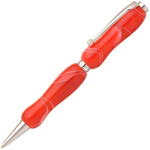 【新品】アクリルボールペン/文房具 【チェリーレッド Red】 クロスタイプ 芯：0.7mm 日本製 文具 オフィス用品 『Marble Pen』_画像1