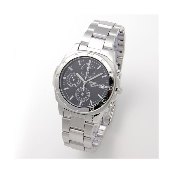 【新品】SEIKO（セイコー） 腕時計 クロノグラフ SND191P ブラック/バー