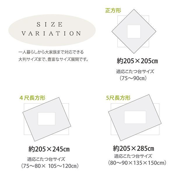 【新品】ノルディック調 こたつ布団 【ギャッベ柄 ブラウン 約205×245cm】 長方形 洗える 東レ マッシュロン綿 〔リビング〕_画像3