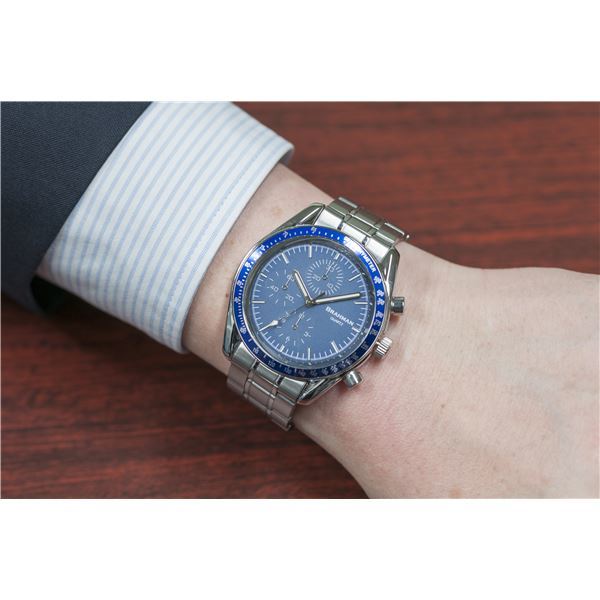 【新品】[ブラフマン] 腕時計 日本製ムーブメント フェイククロノグラフ 3針 BR002-03 【文字盤：ブルー】_画像6