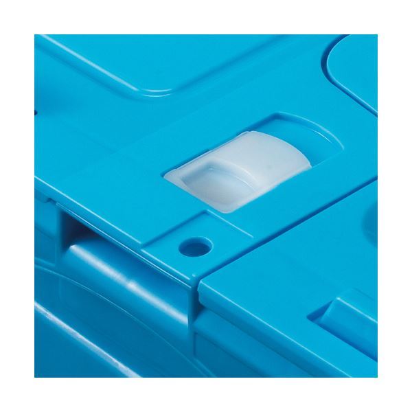 【新品】折りたたみコンテナ ふた付き 40L ブルー×透明 【×10セット】_画像2