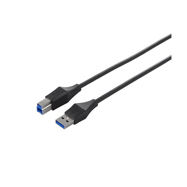 【新品】(まとめ) バッファロー ユニバーサルコネクター USB3.0 スリムケーブル (A)オス-(B)オス ブラック 2m BSUABSU320B_画像1