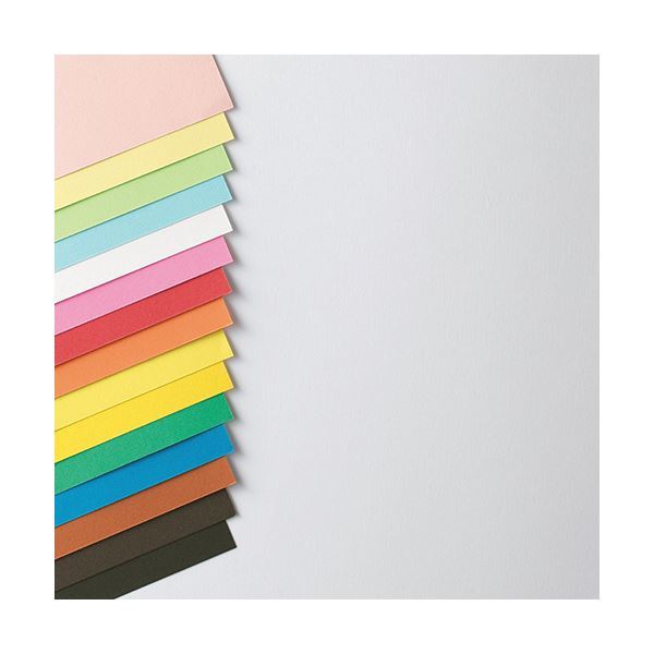 【新品】(まとめ) TANOSEE 色画用紙 四つ切 ゆき 1パック（10枚） 【×30セット】_画像2