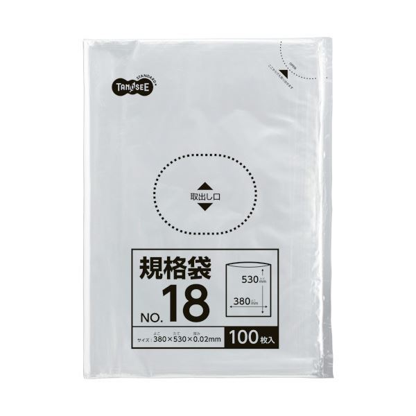 【新品】(まとめ) TANOSEE 規格袋 18号0.02×380×530mm 1パック(100枚) 【×30セット】