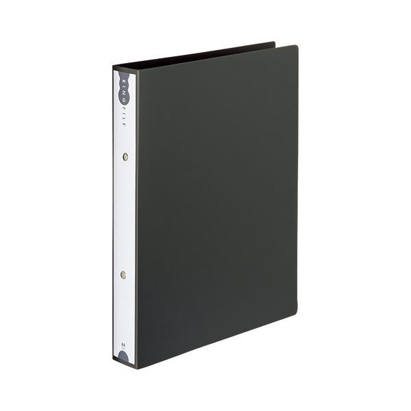 【新品】(まとめ) TANOSEE リングファイル(PP表紙) A4タテ 2穴 260枚収容 背幅42mm ダークグレー 1冊 【×30セット】