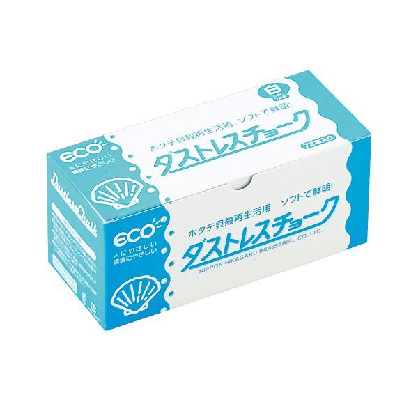 【新品】(まとめ) 日本理化学 ダストレスチョーク炭酸カルシウム製 白 DCC-72-W 1箱（72本） 【×30セット】_画像1