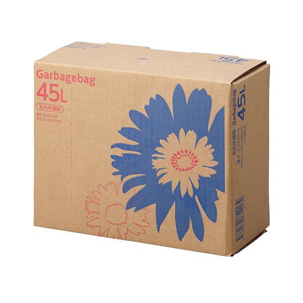 【新品】（まとめ）TANOSEE ゴミ袋 コンパクト乳白半透明 45L BOXタイプ 1箱（110枚）【×5セット】