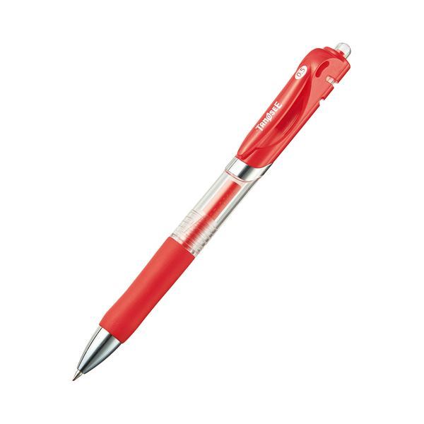 【新品】（まとめ）TANOSEE ノック式ゲルインクボールペン 0.5mm 赤 1本【×50セット】_画像1