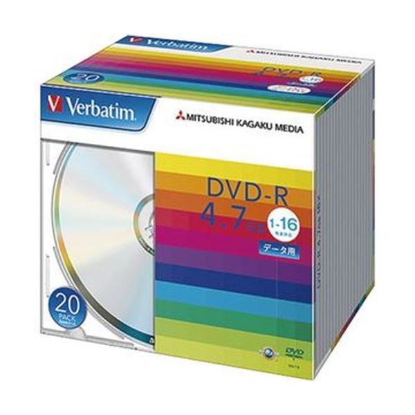 【新品】（まとめ）バーベイタム データ用DVD-R4.7GB 16倍速 ブランドシルバー 薄型ケース DHR47J20V1 1パック（20枚）【×10