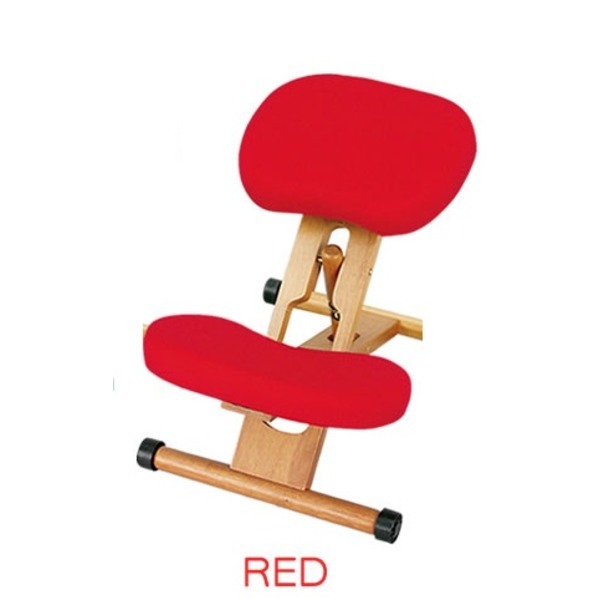 【新品】姿勢矯正椅子 幅48.5cm レッド 木製 座面高さ調整可 キャスター付き プロポーションチェア 子供部屋 在宅ワーク_画像2