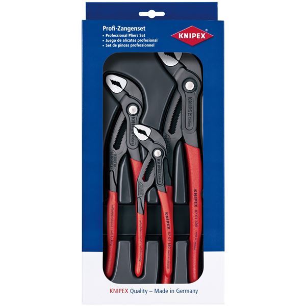 【新品】KNIPEX（クニペックス）002009V02 コブラ3本セット 180／250／300