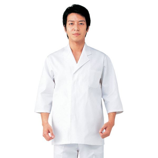 【新品】workfriend 男子調理用白衣綿100%七分袖 SKG311 5Lサイズ_画像1