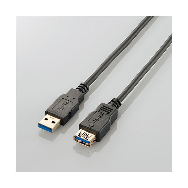 【新品】(まとめ)エレコム USB3.0延長ケーブルAオス-Aメス 1.5m ブラック USB3-E15BK 1本【×3セット】