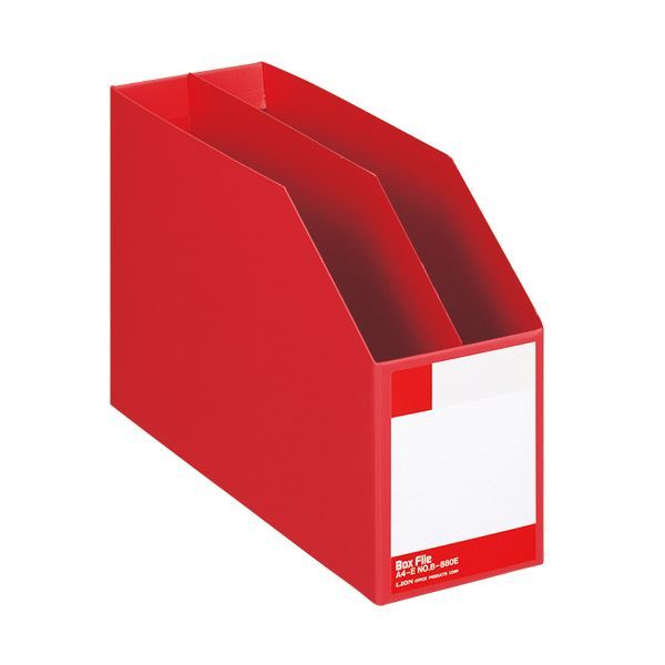 【新品】（まとめ）ライオン事務器 ボックスファイル 板紙製A4ヨコ 背幅105mm 赤 B-880E 1冊 【×5セット】