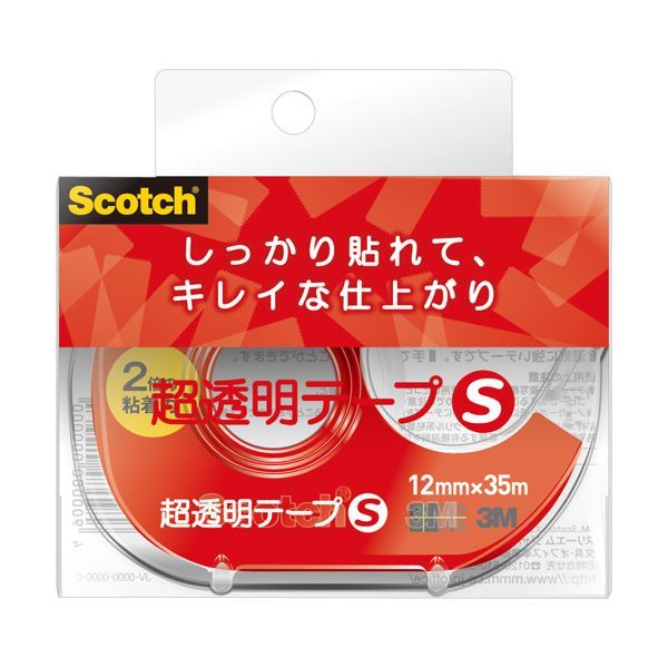 【新品】（まとめ） 3M スコッチ 超透明テープS 600小巻 12mm×35m ディスペンサー付 600-1-12DN 1個 【×30セット】