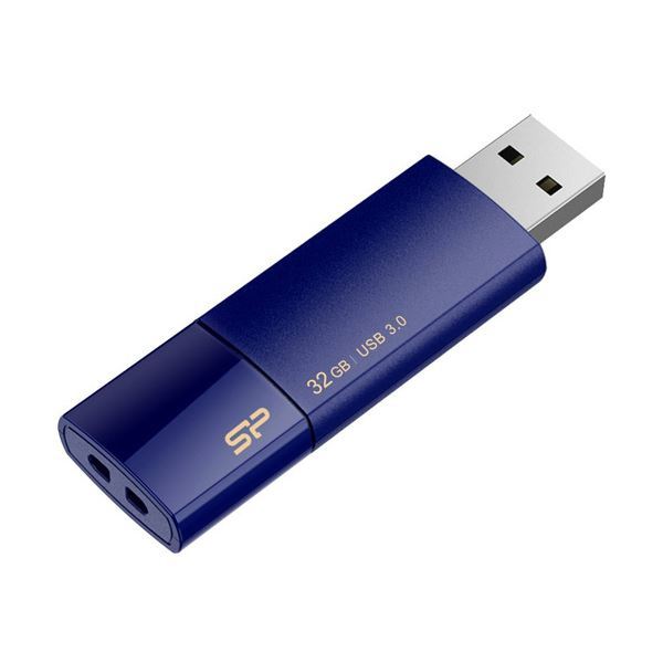 【新品】（まとめ）シリコンパワー USB3.0スライド式フラッシュメモリ 32GB ネイビー SP032GBUF3B05V1D 1個【×2セット】_画像3