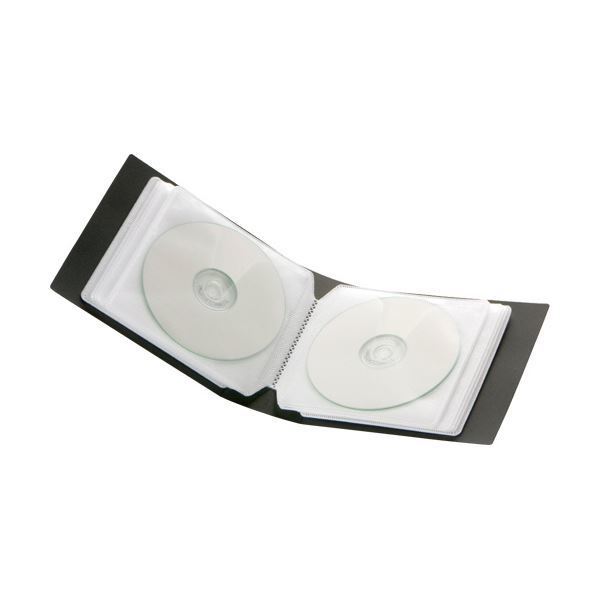 【新品】（まとめ）バッファローCD&DVDファイルケース ブックタイプ 12枚収納 ブラック BSCD01F12BK 1個【×30セット】_画像2
