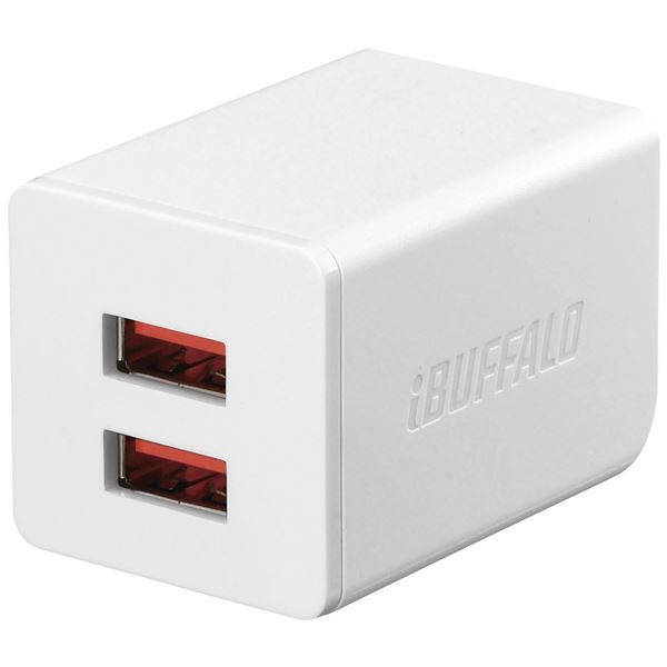 【新品】バッファロー（サプライ） 2.4A USB急速充電器 AutoPowerSelect機能搭載 2ポートタイプ自動判別USBx2 ホワイト BS_画像1