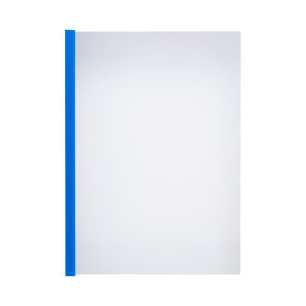 【新品】TANOSEE 薄型スリムレールホルダーA4タテ 10枚とじ 青 1セット(300冊:30冊×10パック)_画像1