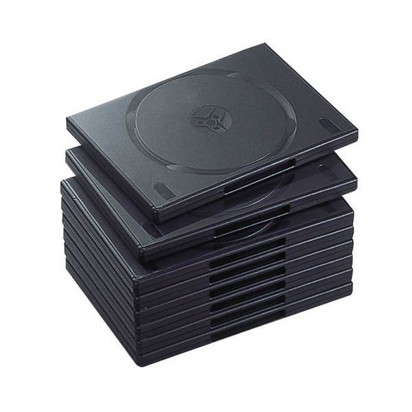 【新品】(まとめ) エレコム DVDトールケース 2枚収納ブラック CCD-DVD06BK 1パック(10枚) 【×10セット】
