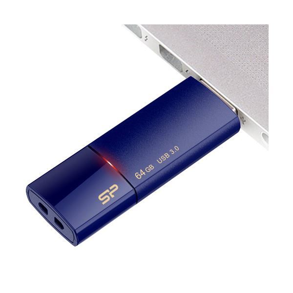 【新品】シリコンパワー USB3.0スライド式フラッシュメモリ 64GB ネイビー SP064GBUF3B05V1D 1個_画像4